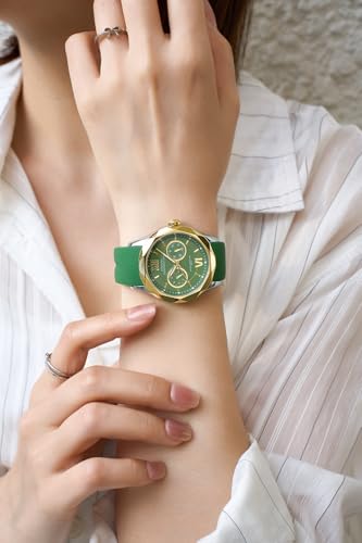 Image of French Connection Octyra | Multi-Function | Green Dial | Green Silicone Strap | Watch for Women - FCD6N