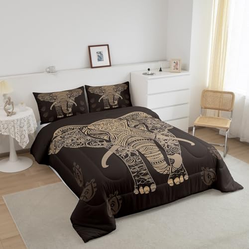 Image of Feelyou Ethnic Elephant Wild Comforter Set Full Size Girls Boys Kids