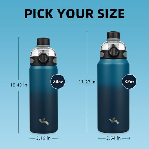 Image of Konokyo 24 oz Insulated Stainless Steel Water Bottle with Straw Lid