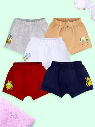 Image of KiddoPanti Boys Boxer Shorts Pack of 3 | Soft Cotton-Lycra Blend | Comfortable Fit with Bio Wash for All-Day Comfort | Kids Briefs