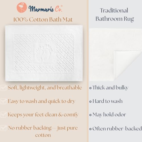 Marmaris Co. Turkish Cotton Bathroom Floor Towel, 2-Pack Towel Bath Mats by Marmaris Co. - Used condition - Image 4