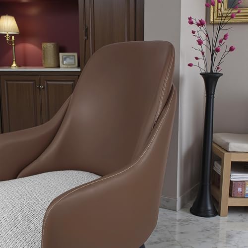Image of The Attic Avalon Luxe 6 Seater Dining Set,Light Brown & Off White,Titanium & Cream,180 Cms