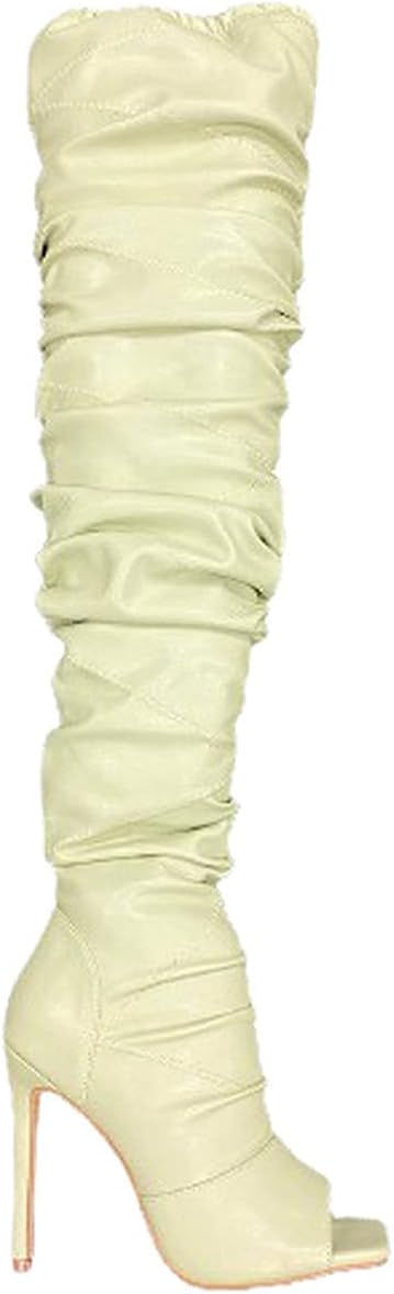 Peep Toe Stiletto Heel Over the knee Boots