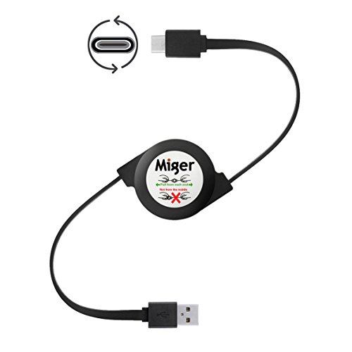 Miger (3Ft/0.8 Meters) Type-C Adapter with Sync and Retractable Cable Chargers for Apple MacBook 12