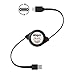 Miger (3Ft/0.8 Meters) Type-C Adapter with Sync and Retractable Cable Chargers for Apple MacBook 12" Laptop, Nexus 5X, OnePlus 2, Nokia N1 Tablet, Lumia 950, 950XL, Asus Zen AiO-(Black)