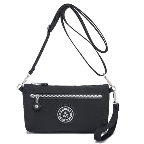 Image of Small Wristlet Wallets for Women Nylon RFID Cross body bag | Cell Phone Purse with Built-In Card Slots for Daily Outings