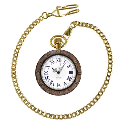 Image of Vintage Quartz Pocket Watches for Men with Chains, Analog Pocket Watch for Women, Gifts for Dad /Grandpa Gifts for Him for Birthday
