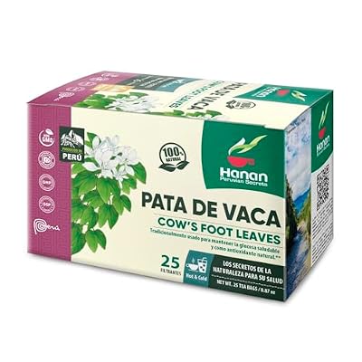 Hanan Peruvian Secrets Cow's foot (Pata de Vaca) Tea | 100% All-Natural Bauhinia forficata from Peru traditionally used to promote overall health and well-being | Tea Bags