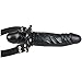 FST Double-Cock Lockable Realistic Penis Gag, Mouth Gag with Adjustable Leather Strap, SM Dildo Gag(Long & Short)