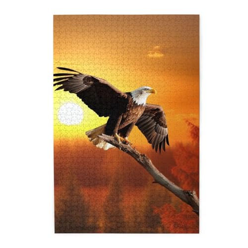 Puzzle 1000 pièces aigle en bois : fini les pièces fragiles qui s'abîment