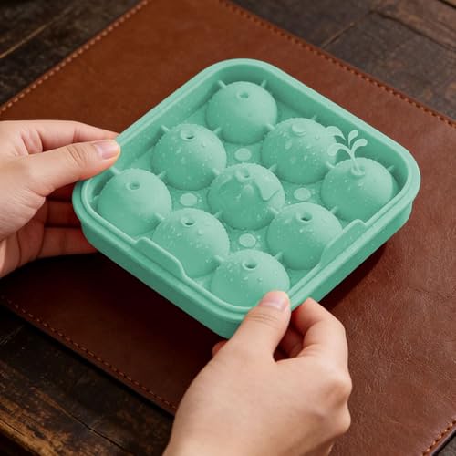 Molde de silicona para cubos de hielo con forma de balón de fútbol miniatura 6
