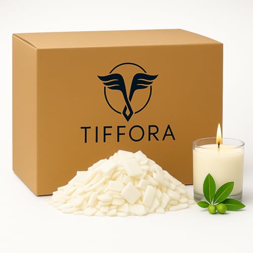 Tiffora Pure Soy Wax Flakes 100% Natural 1kg to 20kg Melting Point 48-50C for Candles DIY Soaps & Melts (10 Kilograms)