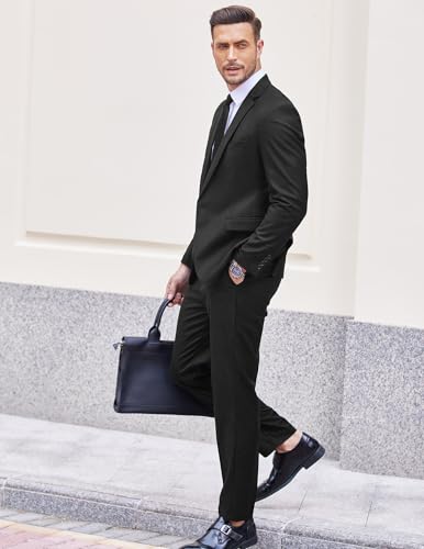 COOFANDY Men 2 Piece Suits One Button Blazer Jacket Tuxedo Slim Fit Suit Pant3