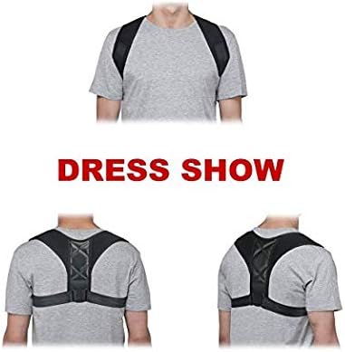 Hecmoks Posture Corrector Back Support Brace for Men and Women - Improves Posture, Prevents Slouching and Hunching, Reliefs Upper Back and Neck Pain - Adjustable and Comfortable with Underarm Pads