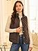 EVALESS Fall Jackets For Women Trendy 2025 Winter Cropped Lightweight Quilted Puffer Vest Fashion Spring Sleeveless Stand Collar Zip Up Outerwear Coat,Dark Brown Medium