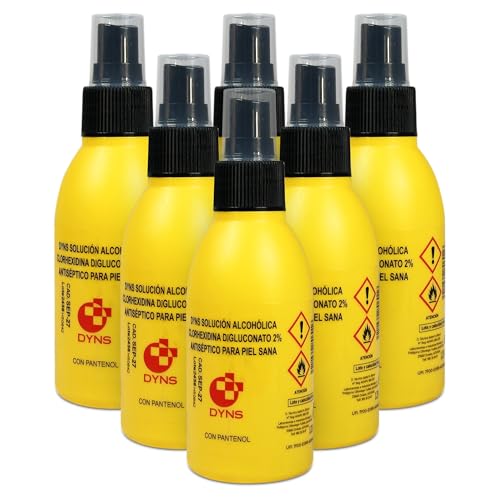 Clorhexidina Digluconato 2% 125 ml – Solución Alcohólica Antiséptico para Piel Sana (6 Unidades)