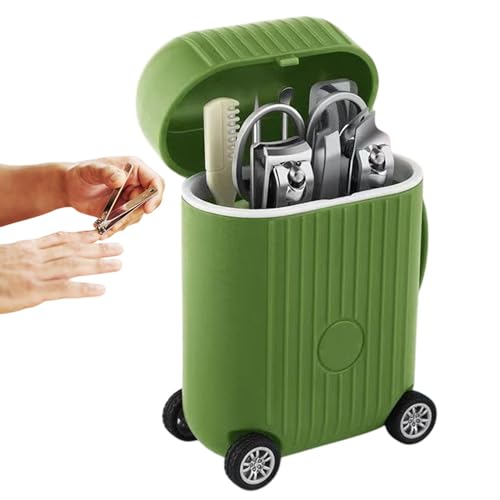 Juego de manicura y cortaúñas, juego profesional de cortaúñas, juego de cortaúñas profesional de 8 piezas, herramientas portátiles multifuncionales para el cuidado de uñas para el hogar y los viajes