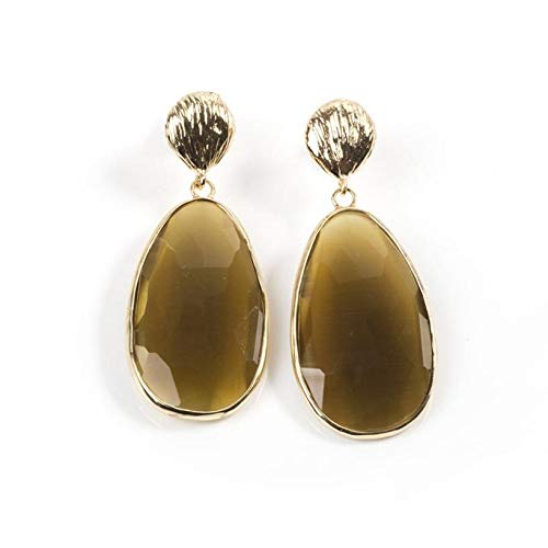 Boucles d'oreilles en forme de goutte en or fin 18 carats pour femme