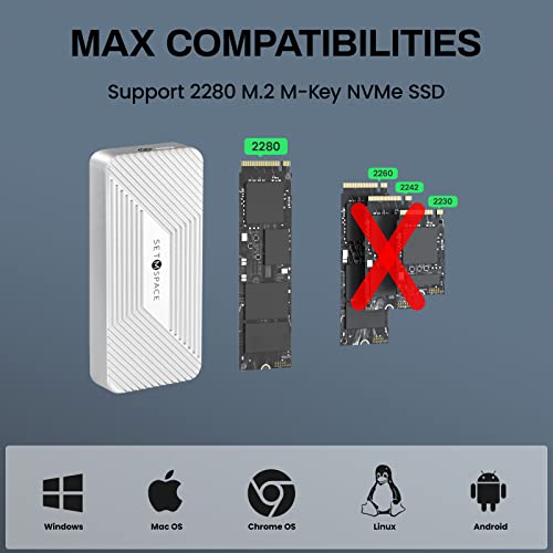Caja externa NVMe M.2 40Gbps SETMSPACE aluminio USB-C miniatura 4