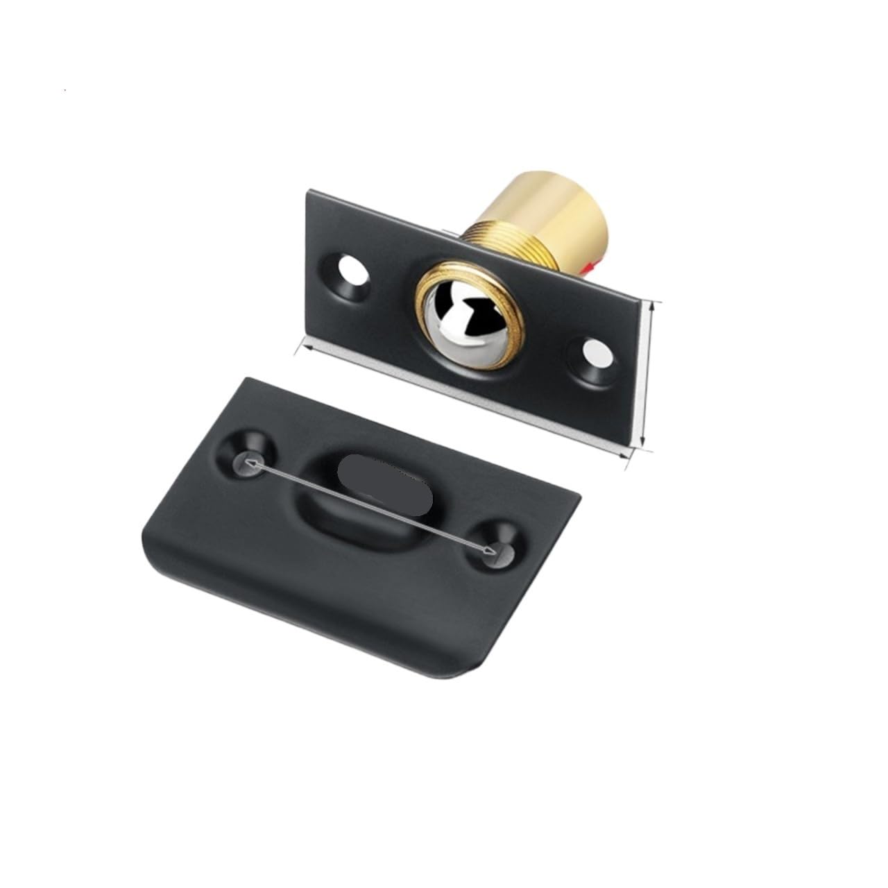 Xctdsvah Black Cupboard Latch Adjustable Ball Door Catches Beads Lock Roller Catch Spring Latches For Closet Internal Cupboard Bathroom Room Doors(Black)