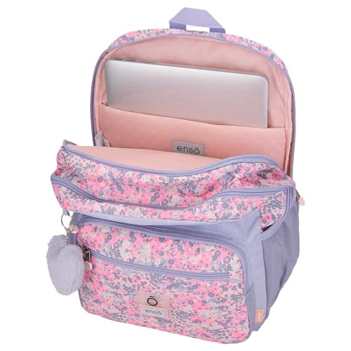 Sac à dos scolaire Enso So rose en polyester avec compartiments - 4