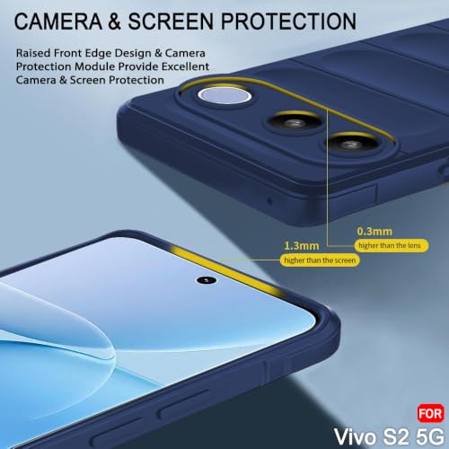 Image of TheGiftKart Liquid Silicon Back Cover Case for Vivo S2 5G | Shockproof Military Grade Protection | Micro-Fibre Cloth On Inner Side | Built-in Anti-Slip Grip Back Cover Case for Vivo S2 5G (TPU, Blue)