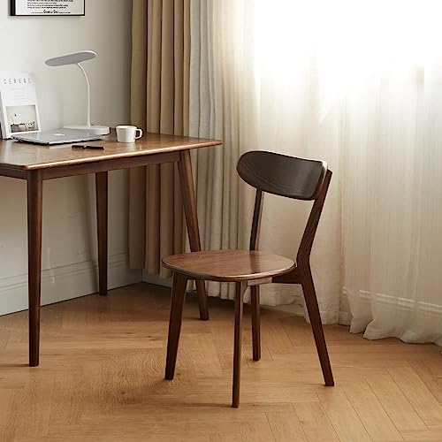 Bamskov 100% Solid Oak Wood Dining Chairs Set of 4 - Practical Kitchen Chairs - Wood Dining Chair for Dining Room, Kitchen (Walnut)