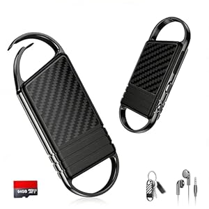 64GB Digitales Diktiergerät mit KI-Rauschunterdrückung, 1536kbps Audio Aufnahmegerät, 4800Hr Speicher Voice Recorder, Sprachaktiviert & Aufhängbar für Interviews, Vorträge, Vorlesung