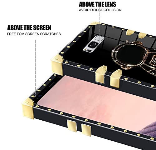 Astronaut Hidden Stand Case Cover For Samsung Galaxy S8 Plus, S8+, 6D Plating Spaceman Cartoon Cute Phone Case Shockproof Tpu Protective Case For Samsung Galaxy S8+ (S8 Plus, Black) #TOP1