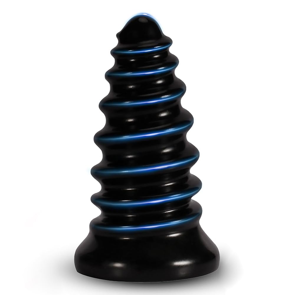 BDSMLOVE tapón anal grande, tapón anal con rosca gigante, consolador anal XXL, juguetes anales, fisting, juguete sexual, juguete sexual erótico a partir de 18 para parejas (Negro, XL)