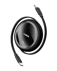 Baseus - Cavo USB C, 100 W, PD 5 A, QC 4.0 mini, retrattile, cavo di ricarica rapida da USB C a USB C, 4 lunghezze, per iPhone 15, Samsung, iPad, facile da riporre, portatile