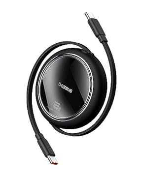 Baseus - Cavo USB C, 100 W, PD 5 A, QC 4.0 mini, retrattile, cavo di ricarica rapida da USB C a USB C, 4 lunghezze, per iPhone 15, Samsung, iPad, facile da riporre, portatile