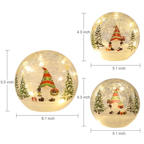Decoraciones de mesa de Navidad con gnomos brillantes y luces LED programables 4