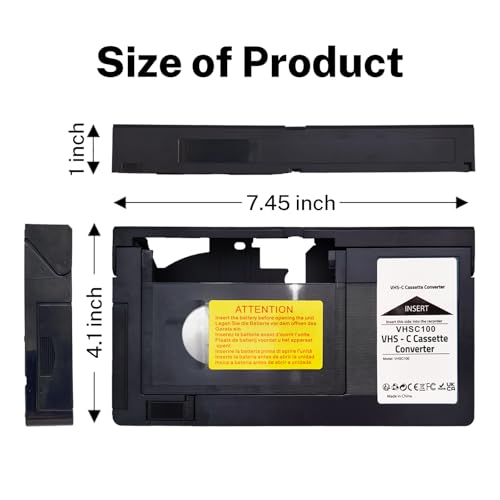 HQ VHS-C Video Cassette Adaptor Motorized VHS-C to VHS Cassette Adapter NOT Compatible with 8mm/MiniDV/Hi8 Tapes with 2 Pcs Lens Clean Cloth - Thumbnail 2