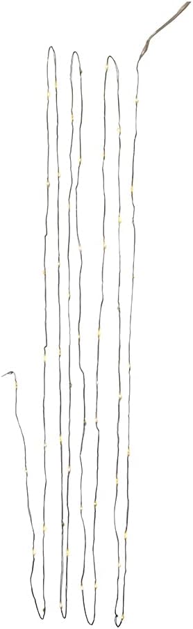 50-Light Battery Operated Warm White Twinkle Green Wire Fairy Lights