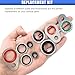 60PCS A/C O Ring Kit, A/C Compressor Seal and Rubber Gasket Assortment with 9 Sizes, Oil Resistant Automotive Air Conditioning O-Rings, Leak-Proof AC Line Seal Washer Replacement Kit for AC Repair