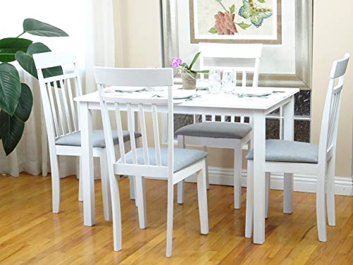 Dining Kitchen Rectangular Table Wooden Contemporary Design In White Finish #TOP2