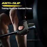 flintronic Fitness Handschuhe, Atmungsaktive Trainingshandschuhe mit Mikrofasergewebe, Rutschfester Silikon Gym Gloves Gewichtheben Handschuhe, Sporthandschuhe für Damen Herren - Schwarz (M)