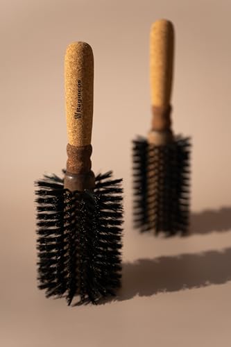 Regincós Round Brush - Eco Cork Wood - E.Cork Black 870 Natural - Professional - Handmade - Large, brown, XLARGE - Image 2