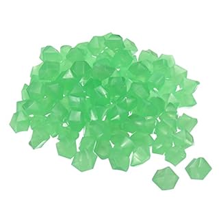 sourcing map 100pcs Glow Rocks 10-15mm Glow Pebbles Decoration in the Dark Luminous Stones Decor DIY Decorative Green for Garden, Potted Plant, Fish Tank