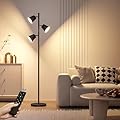2024 New LED Tree Floor Lamp, 36W Dimmable 2500 LM Modern Standing Lamp with Remote & Touch Control, 4 Color Temperatures, 3 Rotatable LED Light Floor Lamps for Living Room Bedroom Office-Matte Black