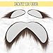 2 Pcs Fake Mustache Eyebrows Brown Fake Beard Self Adhesive Stick on Mustache Stickers for Men Women Old Man Costume Fake Facial Hair for Halloween Christmas Festival Party Cosplay