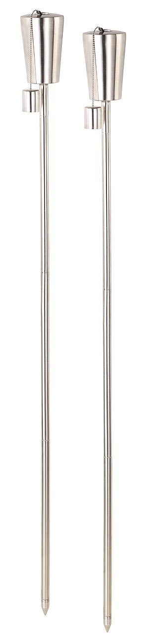 Carlo Milano Jardín - antorcha: Antorcha de jardín de Acero Inoxidable Amor en un Juego de 2, Inoxidable, 280 ml, 110 cm (Acero, jardín petróleo, Lámpara Kerosene)