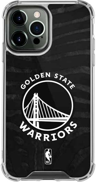 Skinit Clear Phone Case Compatible with iPhone 14 Pro Max - Officially Licensed NBA Golden State Warriors Black Animal Print Design