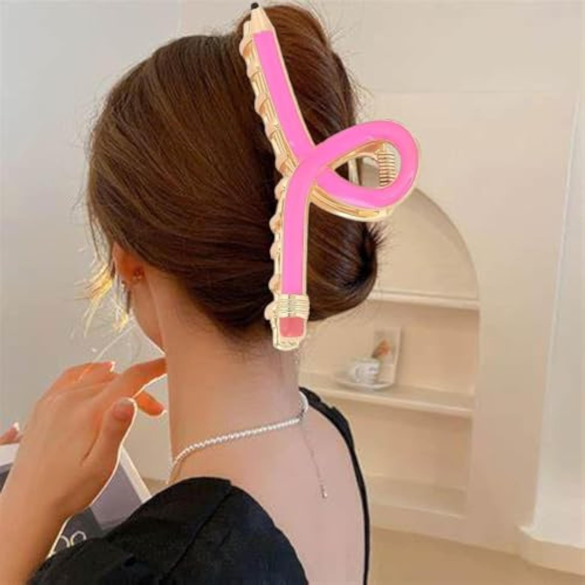 Alloy Pencil Shaped Hair Claw Clip for Curly Hair