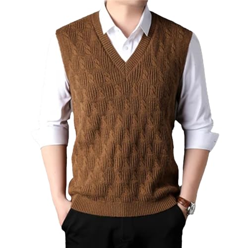 Men's Sweater Vests Winter Warm Knitted Waistcoats Lightweight Casual Sleeveless Pullovers