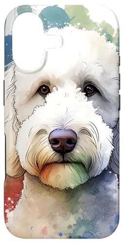 White Labradoodle Dog Watercolor Artwork Case for iPhone 17