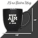 Rico Industries NCAA Texas A&M Aggies #1 Dad 15oz Laser Engraved Matte Black Ceramic Bistro Mug - for Hot or Cold Drinks
