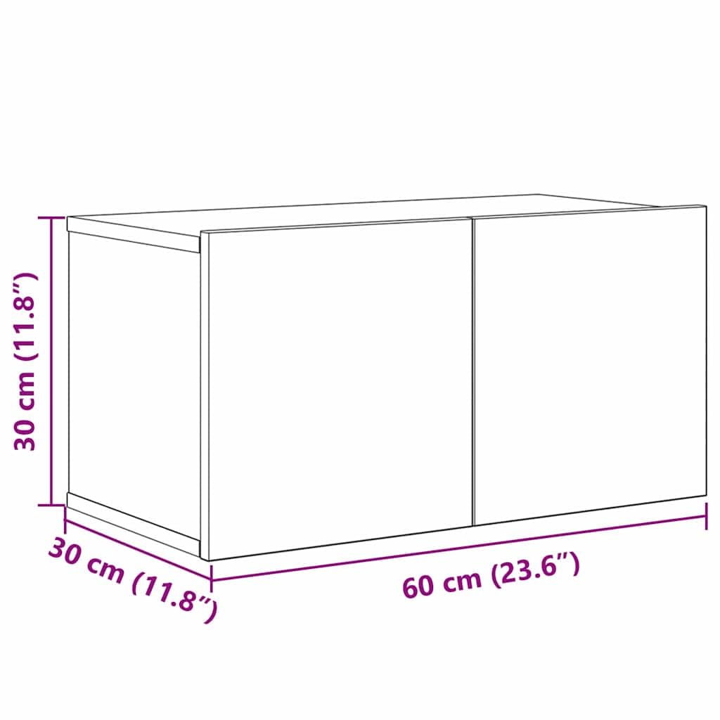 Ensemble Meuble TV 6 pcs chêne Artisanal Bois d'ingénierie avec Portes charnières et étagères murales pour Salon séjour multimédia Rangement Console Support Design Moderne