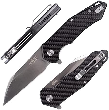 Firebird GANZO FH31 Pocket Folding Knife D2 Steel Blade Carbon Fiber Handle with Clip Hunting Fishing Folder Camping Outdoor EDC Knife (CF Black)